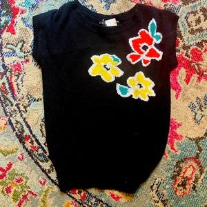 Vintage floral sweater tank top